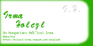 irma holczl business card